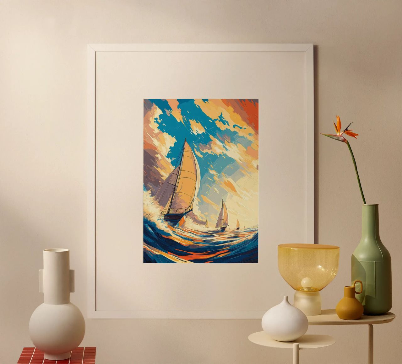 Sailing at Sunset poster by Bartosz Powalka