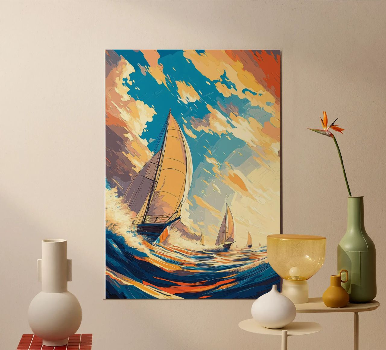 Sailing at Sunset poster by Bartosz Powalka