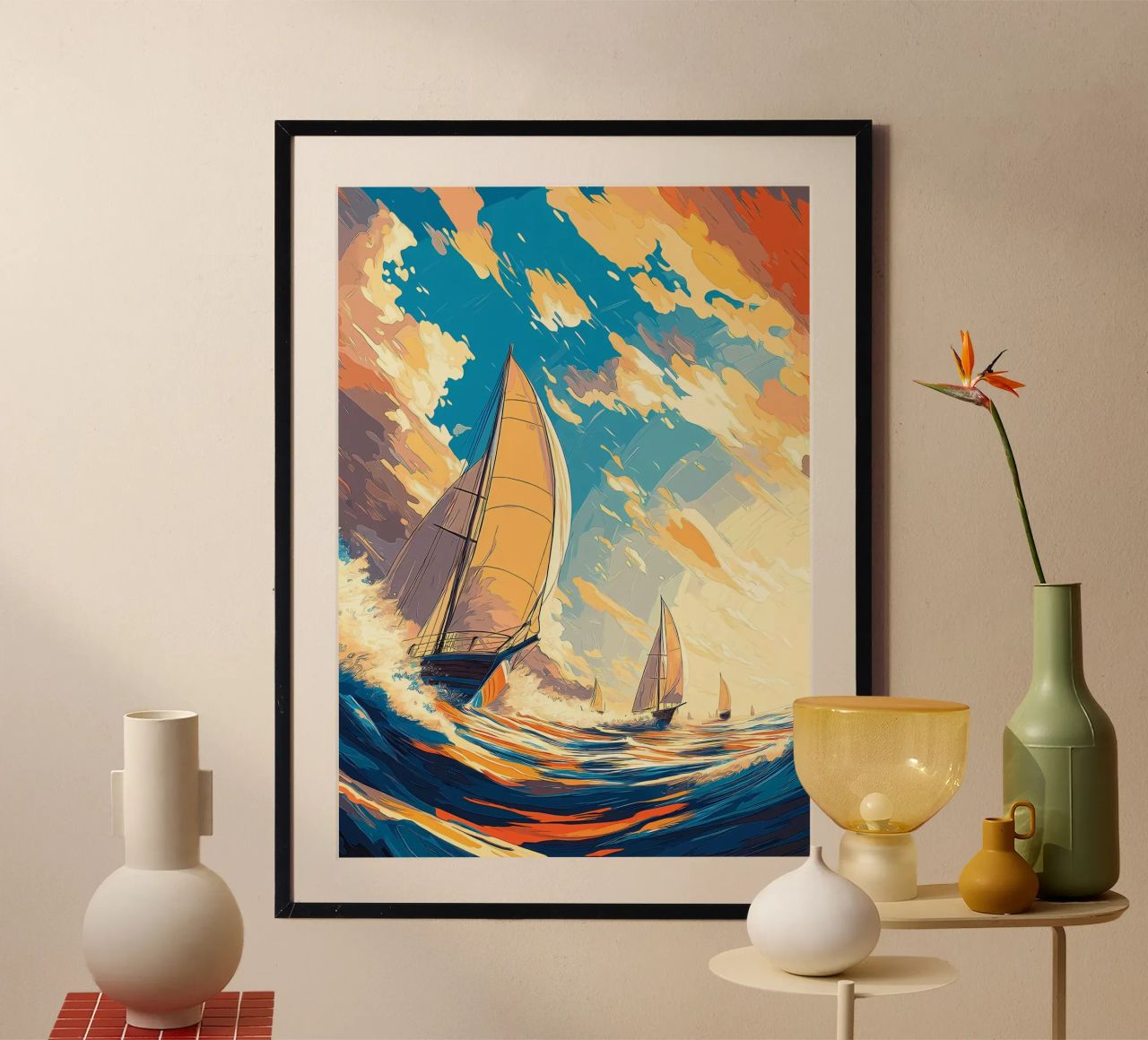 Sailing at Sunset poster by Bartosz Powalka