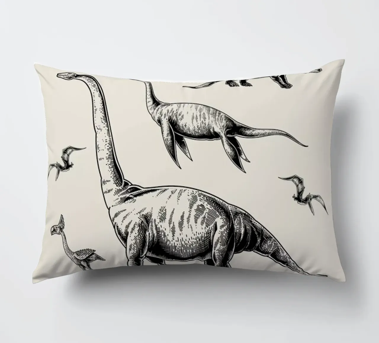 Prehistoric Beasts decorative cushion by Flora & Fauna