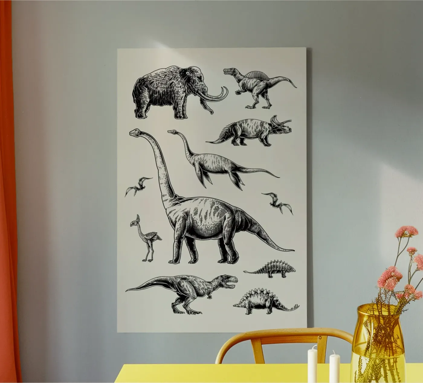 Prehistoric Beasts tela da Flora & Fauna