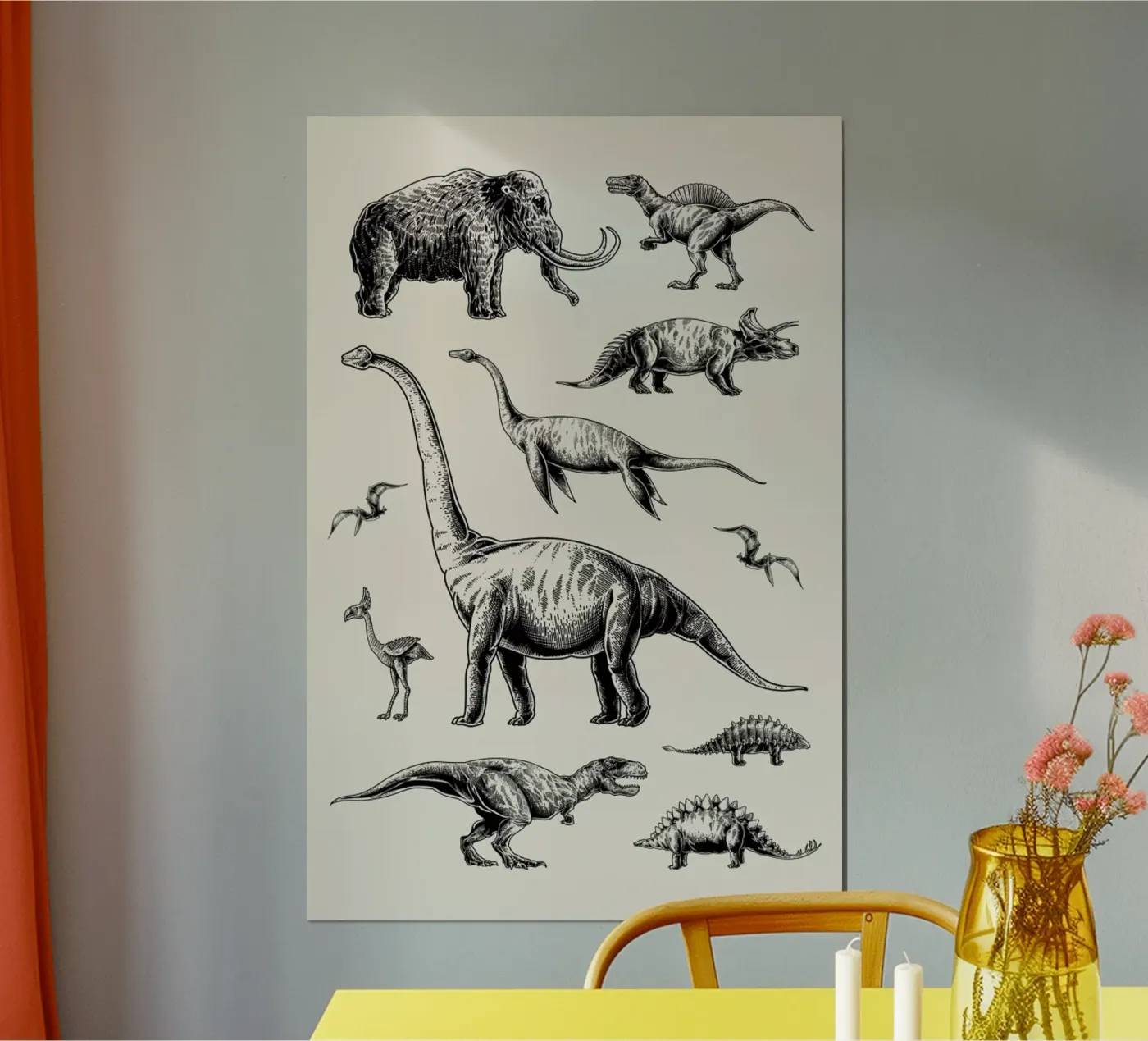 Prehistoric Beasts poster van Flora & Fauna