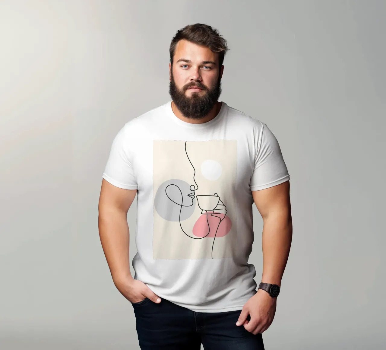 Linea di ragazze che bevono caffè t-shirt da Aiden Garcia