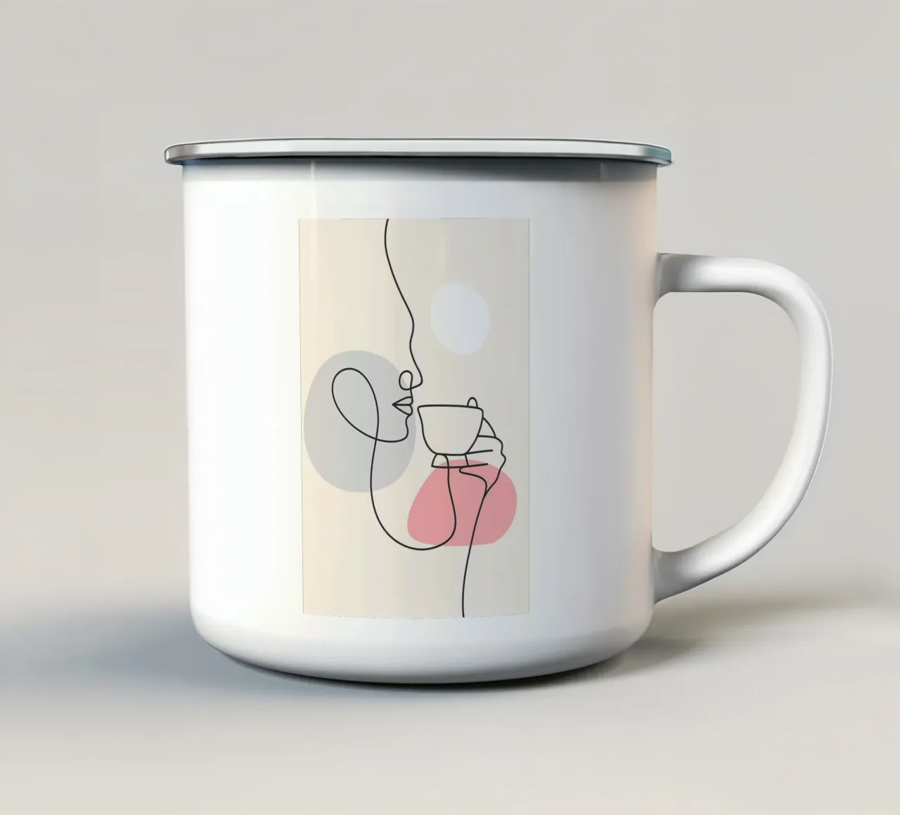 Chica bebe línea de café taza de esmalte de Aiden Garcia