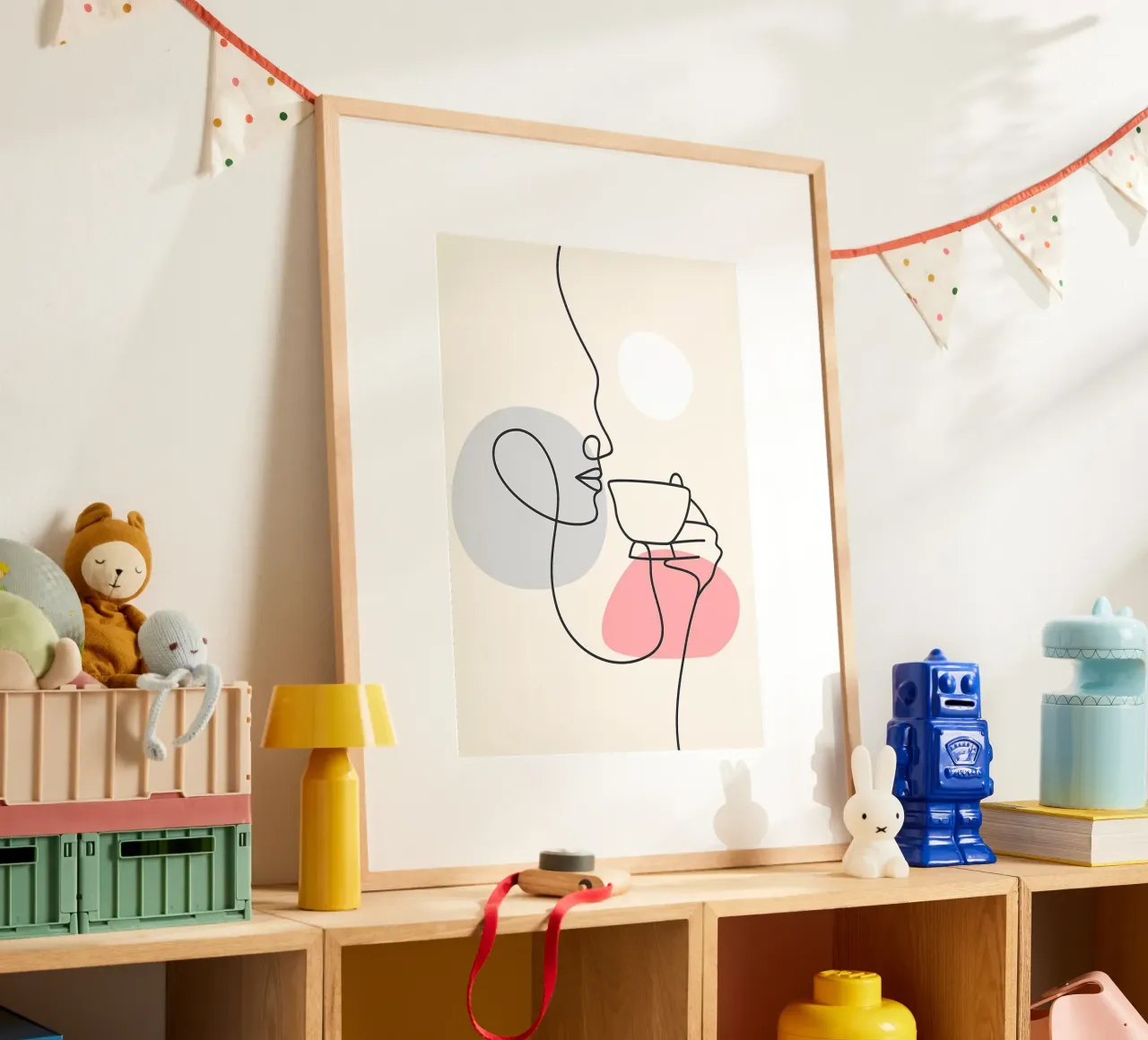 Linea di ragazze che bevono caffè carta hahnemühle da Aiden Garcia