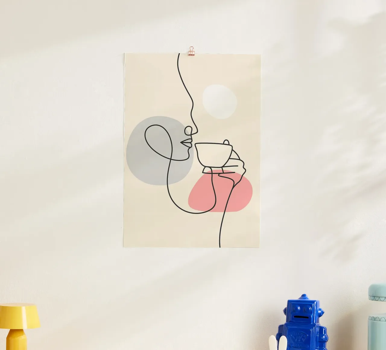 Linea di ragazze che bevono caffè carta hahnemühle da Aiden Garcia