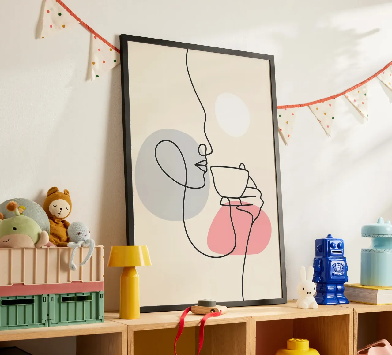 Linea di ragazze che bevono caffè carta hahnemühle da Aiden Garcia