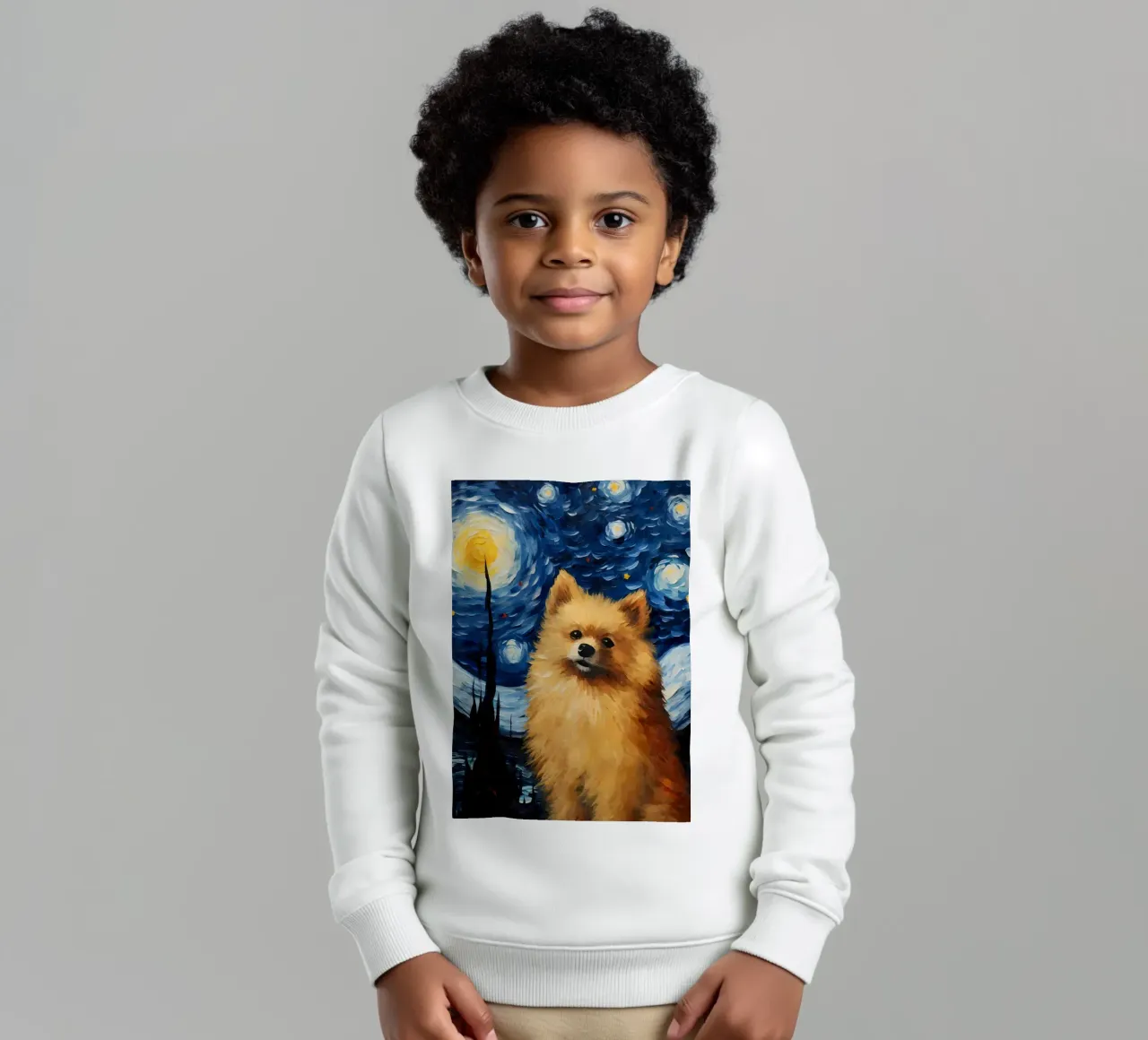 Pomerania Notte stellata felpa bambino da Adrian Patel