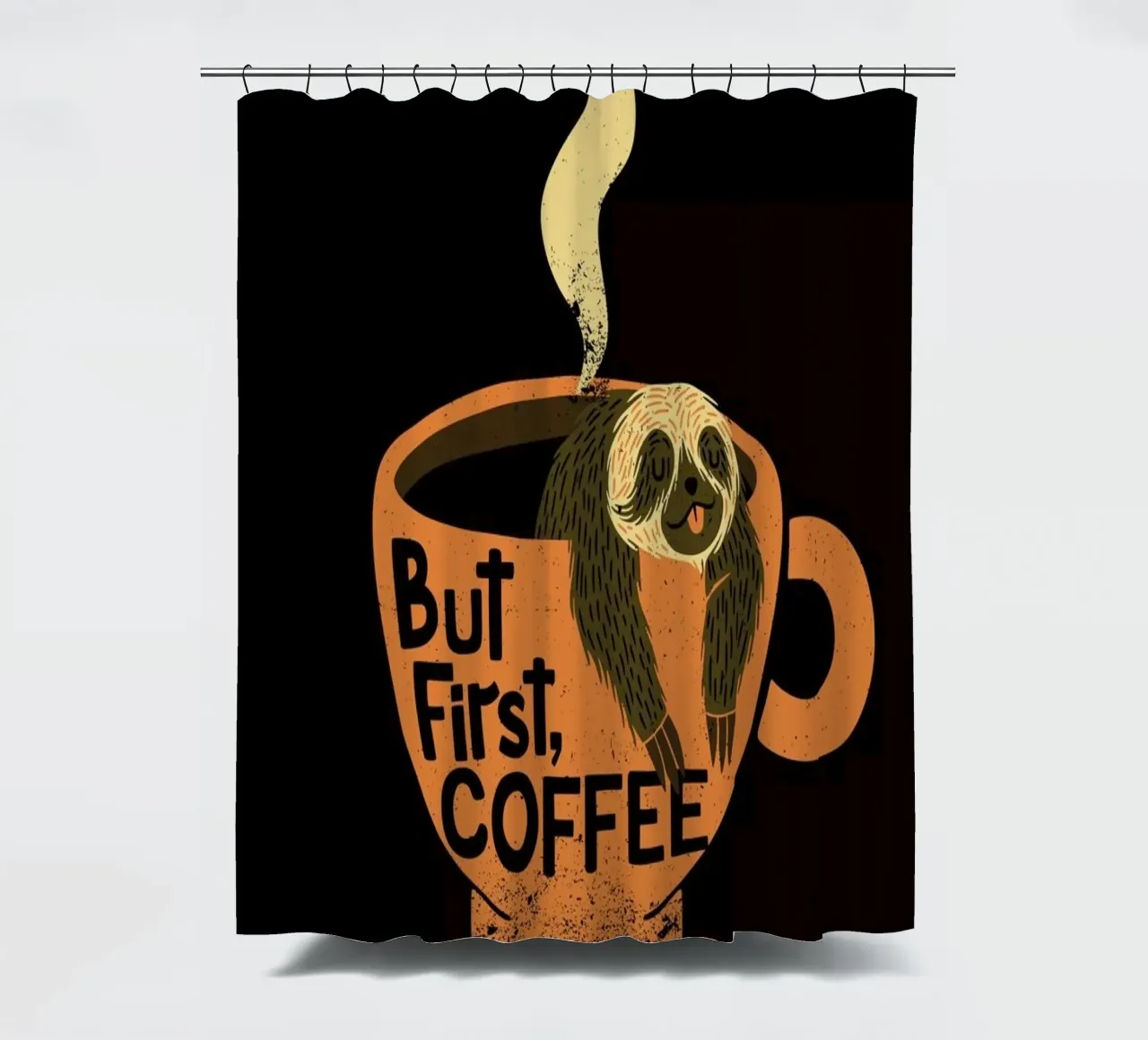 But First Coffee shower curtain by Tobe Fonseca