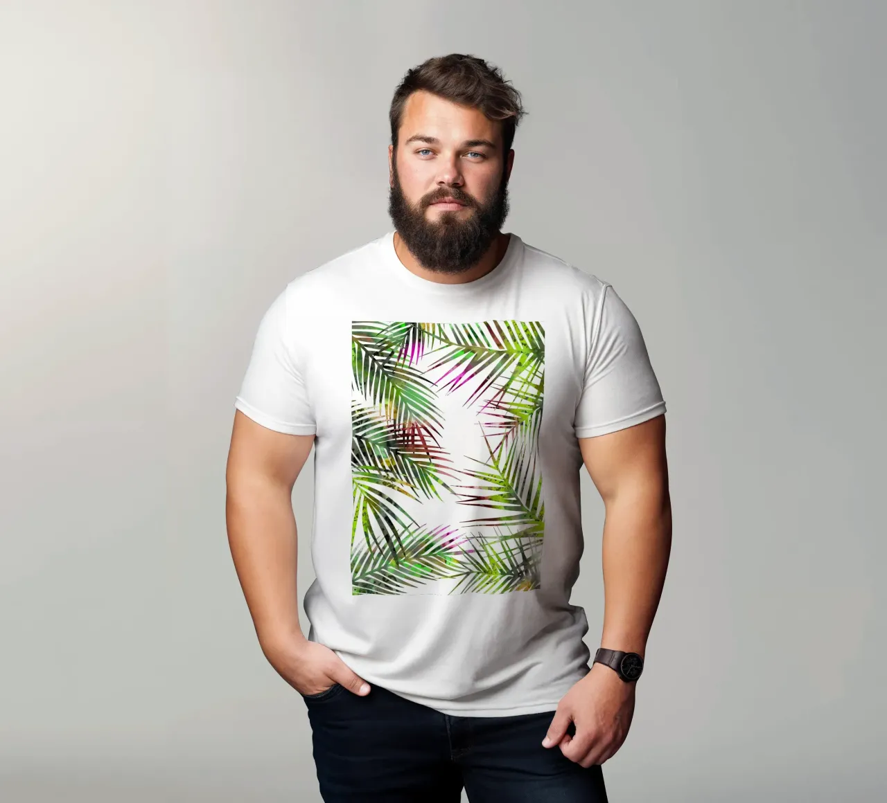 Foglie di palma t-shirt da Nicholas Campbell