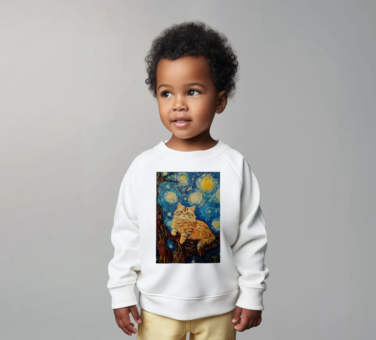 gatto van gogh felpa neonato da Adrian Patel