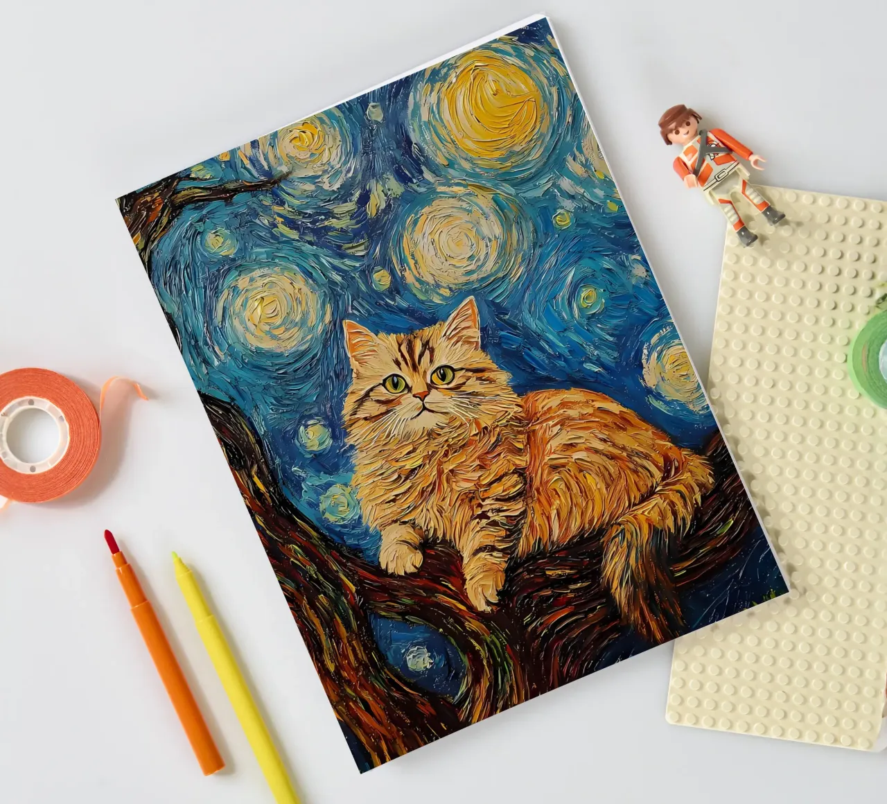 van gogh cat notebook by Adrian Patel