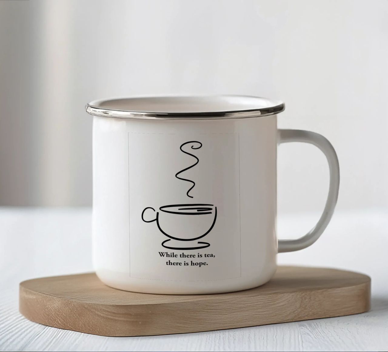 Tee-Liebhaber Wand Kunst Dekor Emaille Tasse von Aiden Garcia