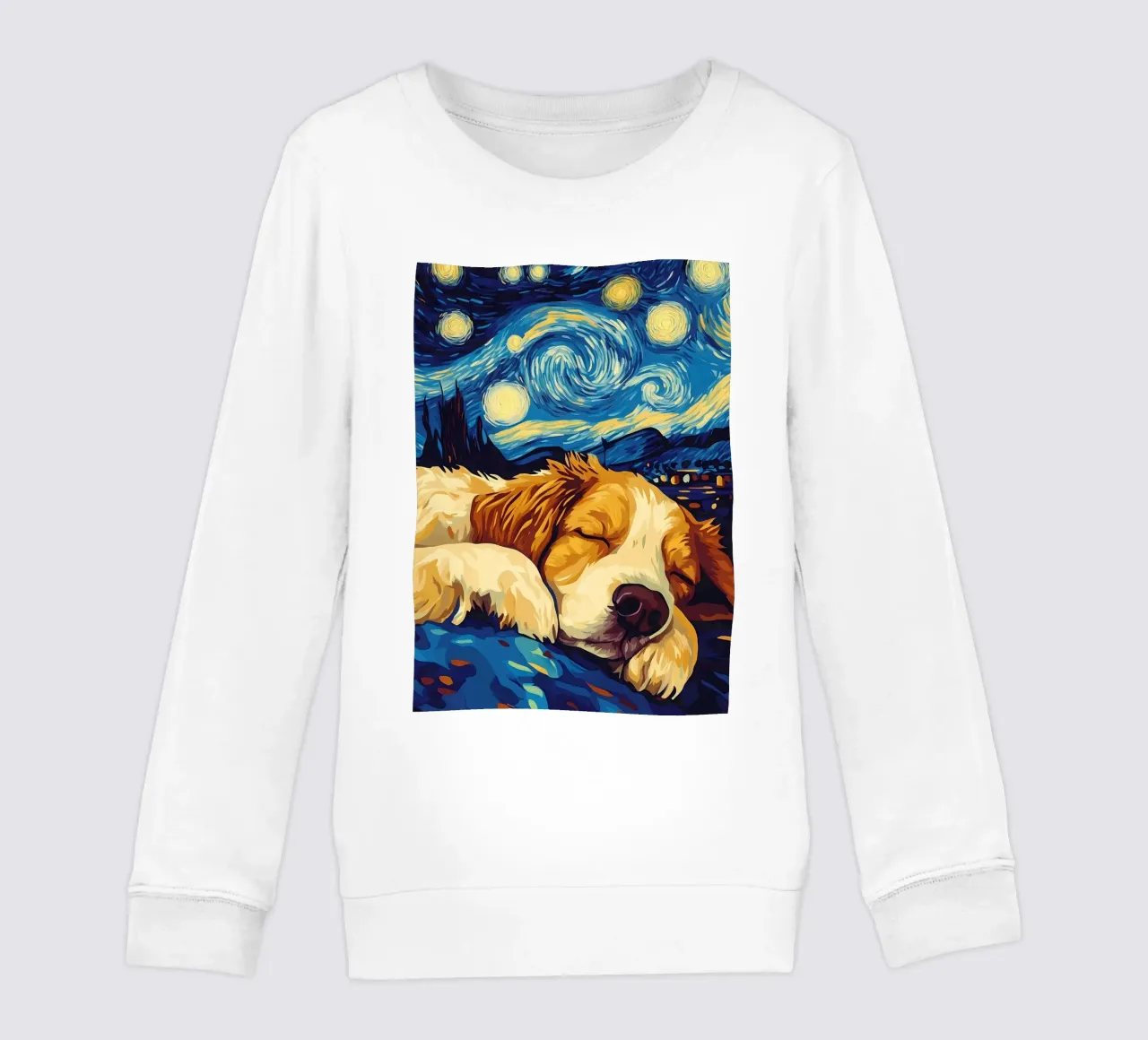 Cane che dorme nella notte stellata felpa bambino da Adrian Patel