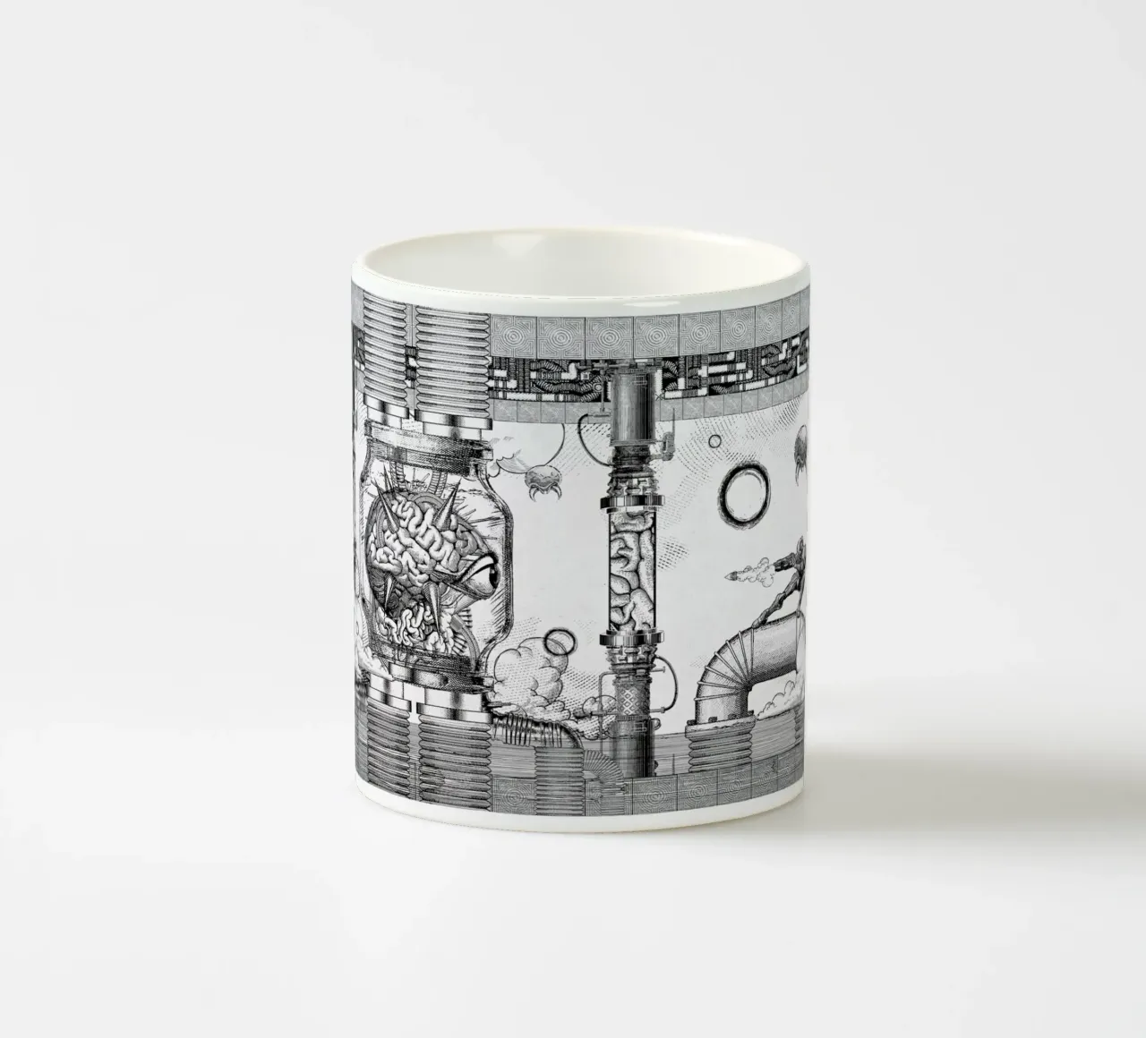 Metroid Mother Brain Vintage Scene tazza in ceramica da Barrett Biggers