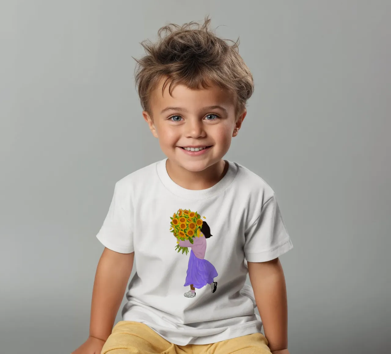 Never settle for less - sunflowers Kinder T-Shirt von Illustration Raissa Oltmanns