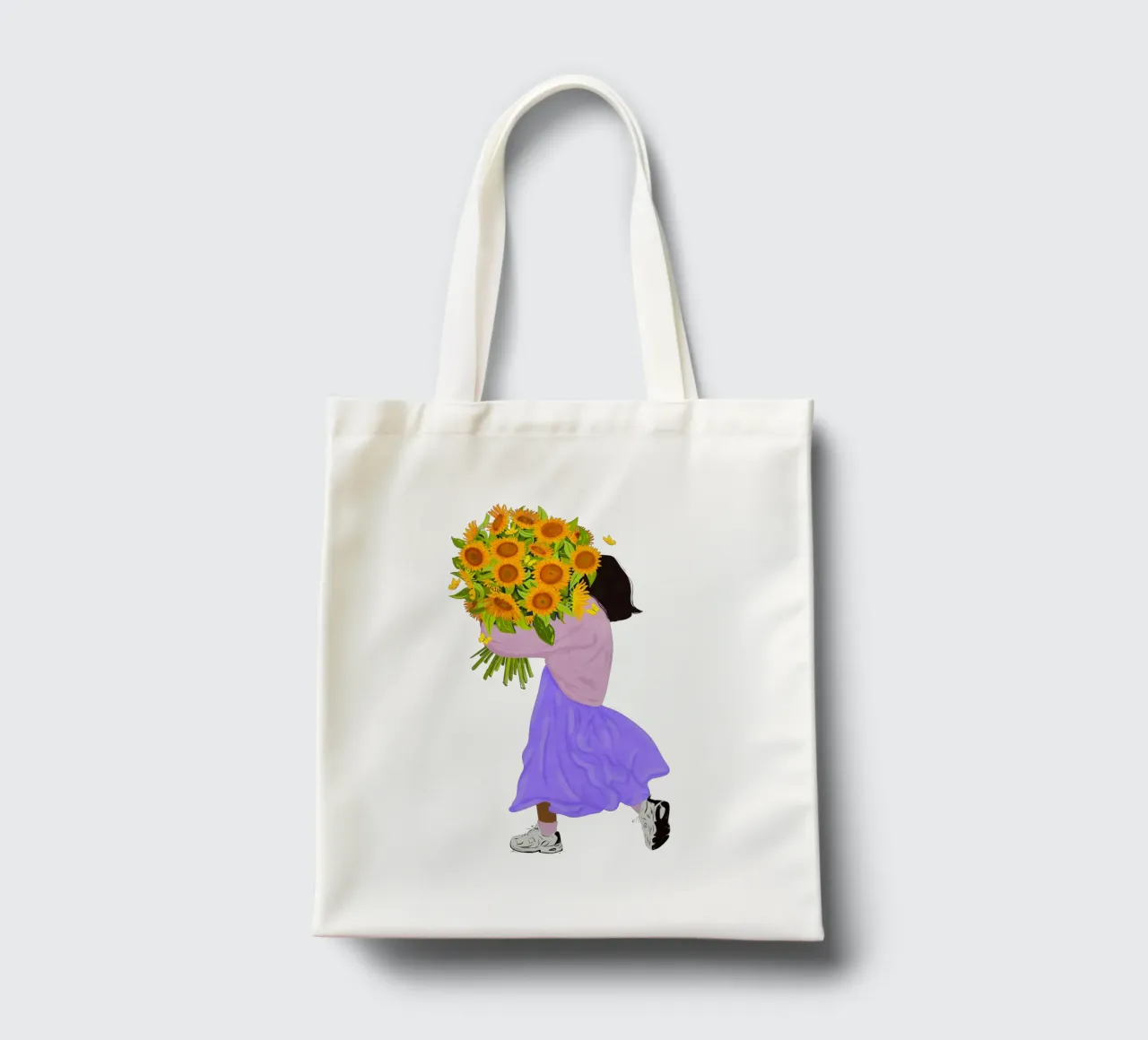Never settle for less - sunflowers borsa in juta da Illustration Raissa Oltmanns