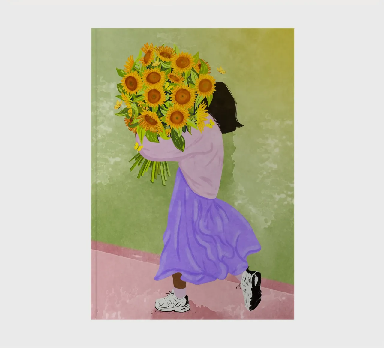 Never settle for less - sunflowers notebook by Illustration Raissa Oltmanns