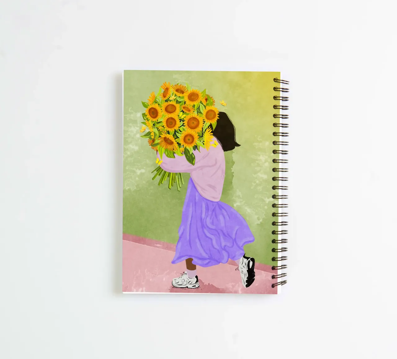 Never settle for less - sunflowers spiral notebook by Illustration Raissa Oltmanns