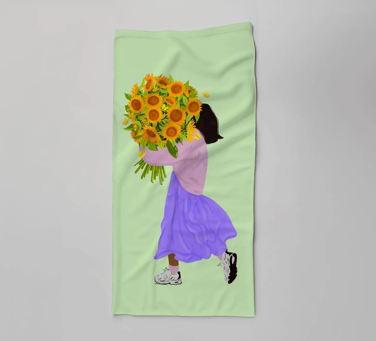 Never settle for less - sunflowers asciugamano da bagno da Illustration Raissa Oltmanns