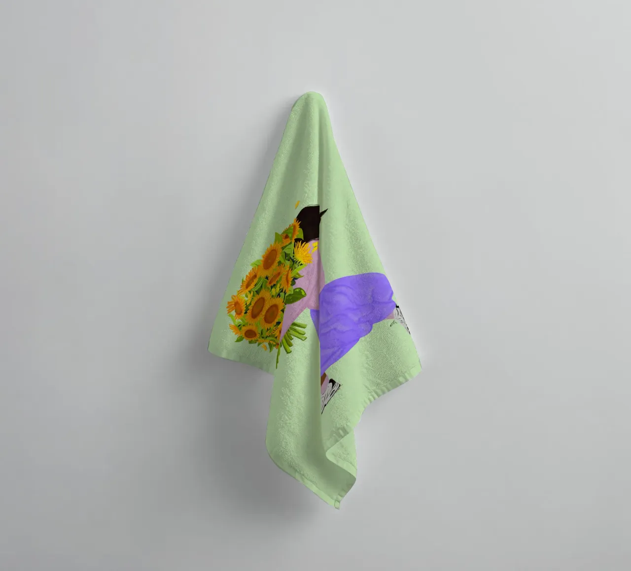 Never settle for less - sunflowers asciugamano da bagno da Illustration Raissa Oltmanns