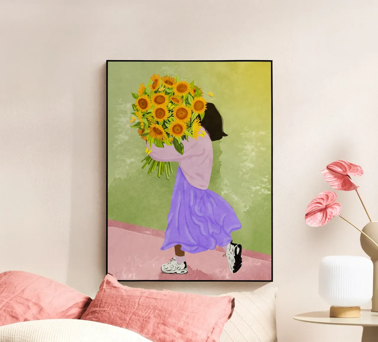 Never settle for less - sunflowers plexiglass da Illustration Raissa Oltmanns