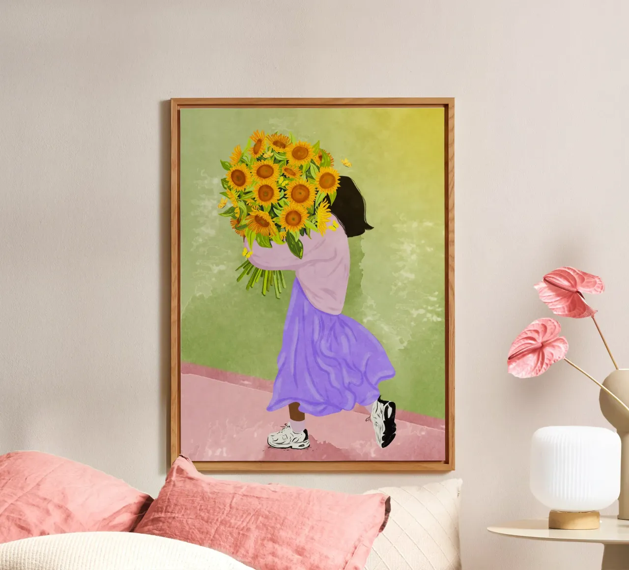 Never settle for less - sunflowers alluminio dibond da Illustration Raissa Oltmanns