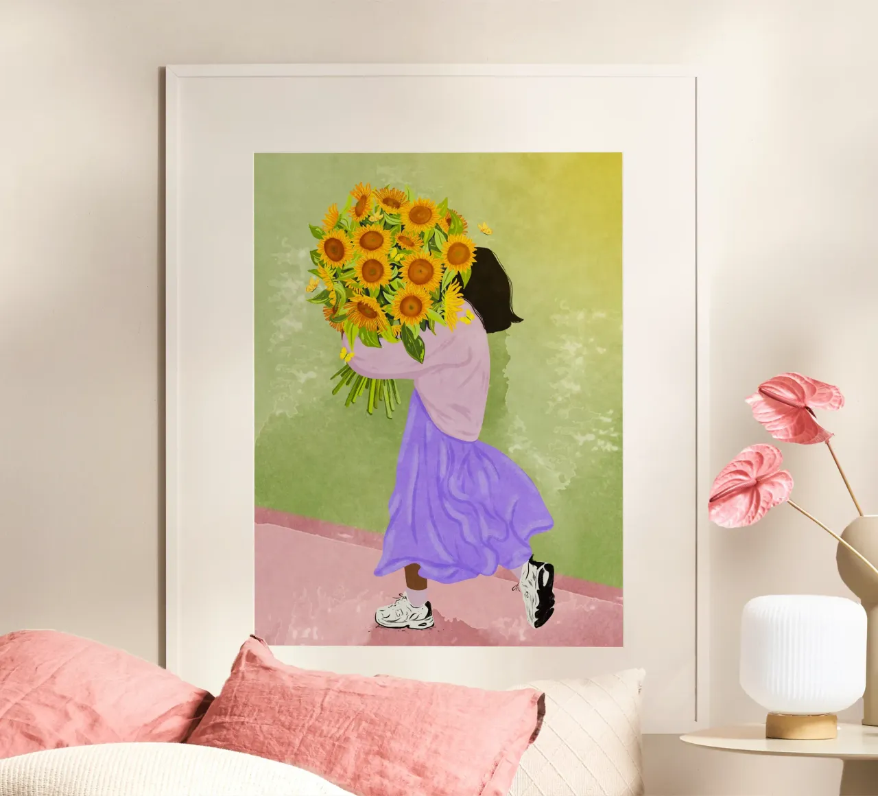 Never settle for less - sunflowers carta hahnemühle da Illustration Raissa Oltmanns