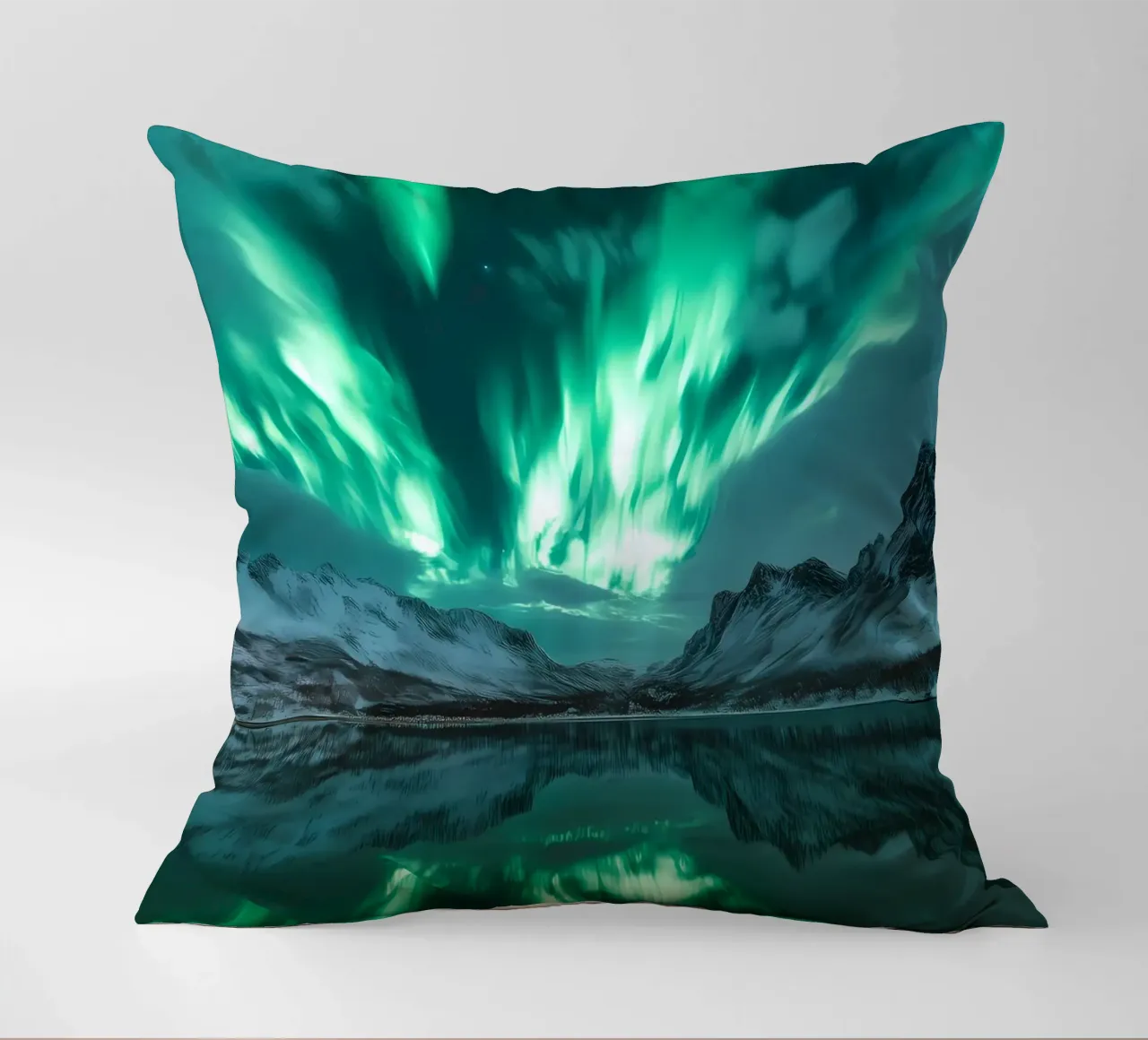 Paesaggio riflesso dell'Aurora Boreale cuscino da Matthew Katz