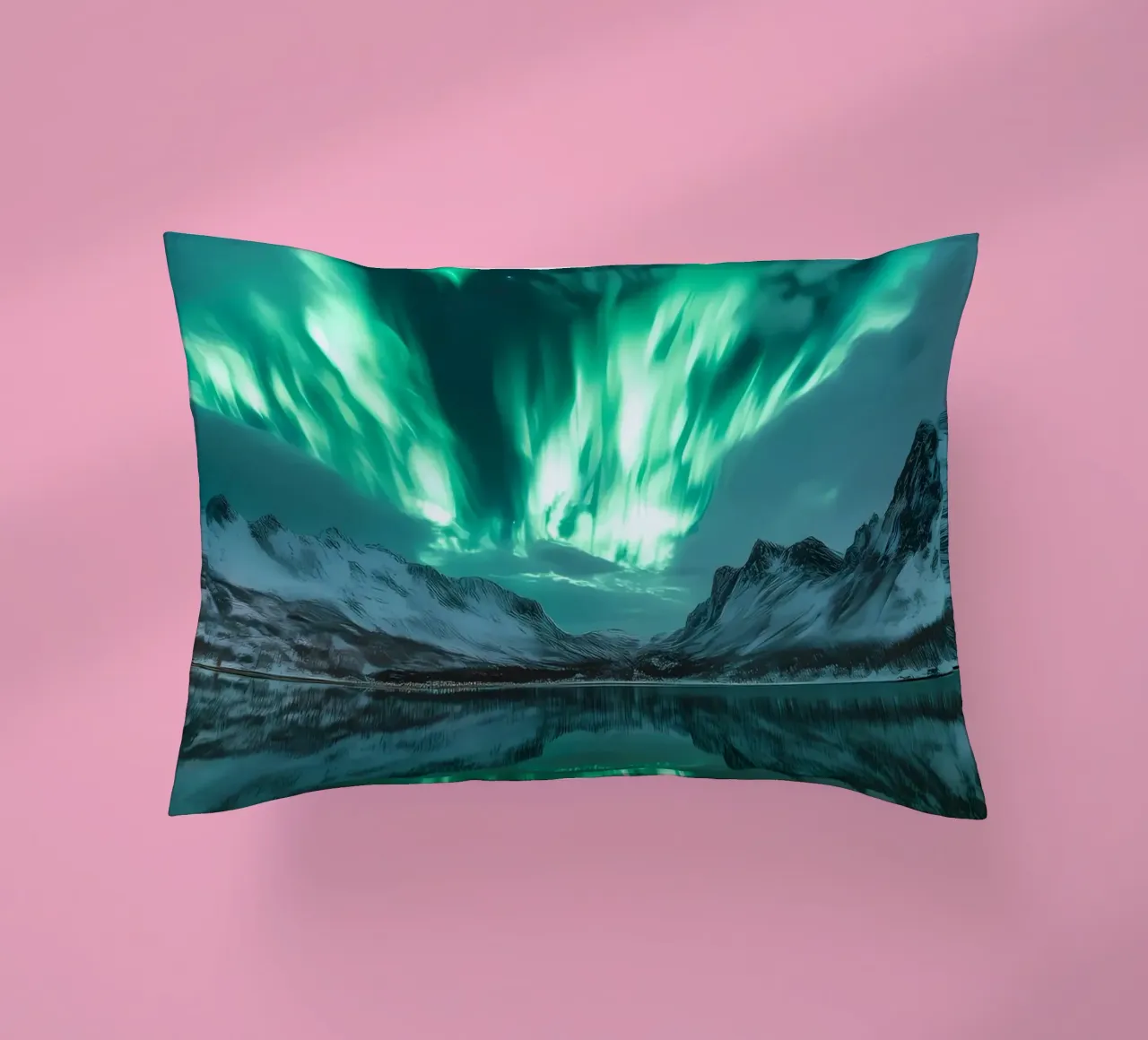 Paesaggio riflesso dell'Aurora Boreale cuscino da Matthew Katz