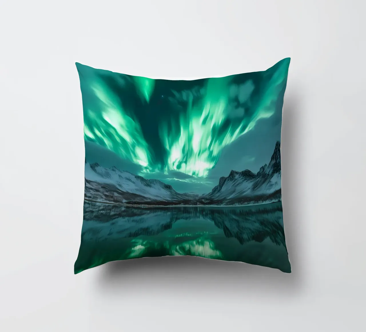 Paesaggio riflesso dell'Aurora Boreale cuscino da Matthew Katz