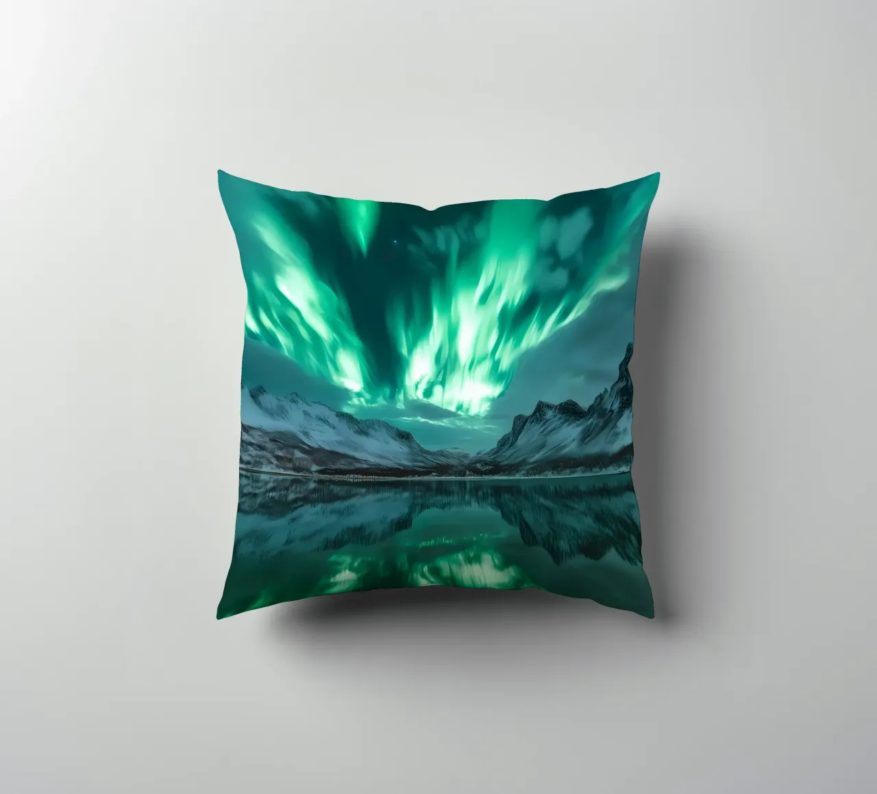 Paesaggio riflesso dell'Aurora Boreale cuscino da Matthew Katz