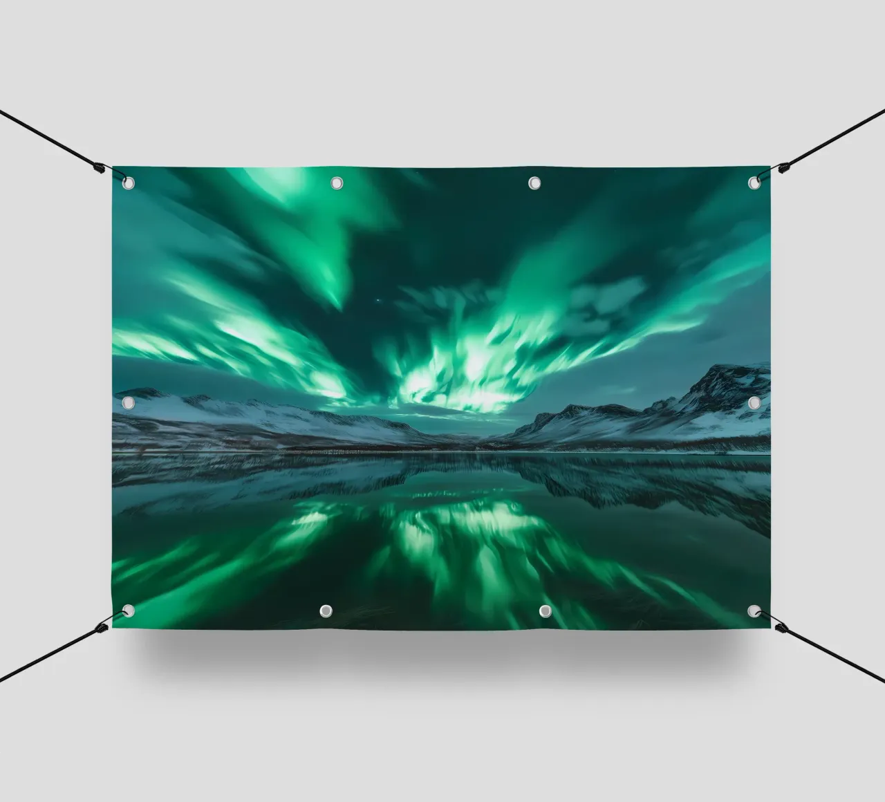 Paesaggio riflesso dell'Aurora Boreale telo in pvc da Matthew Katz