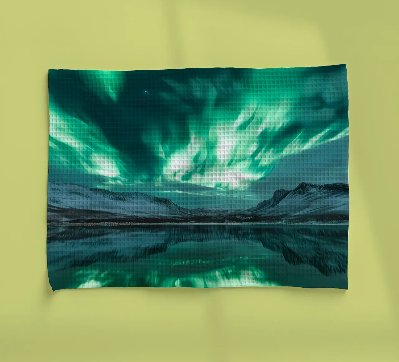 Paesaggio riflesso dell'Aurora Boreale canovaccio da cucina da Matthew Katz