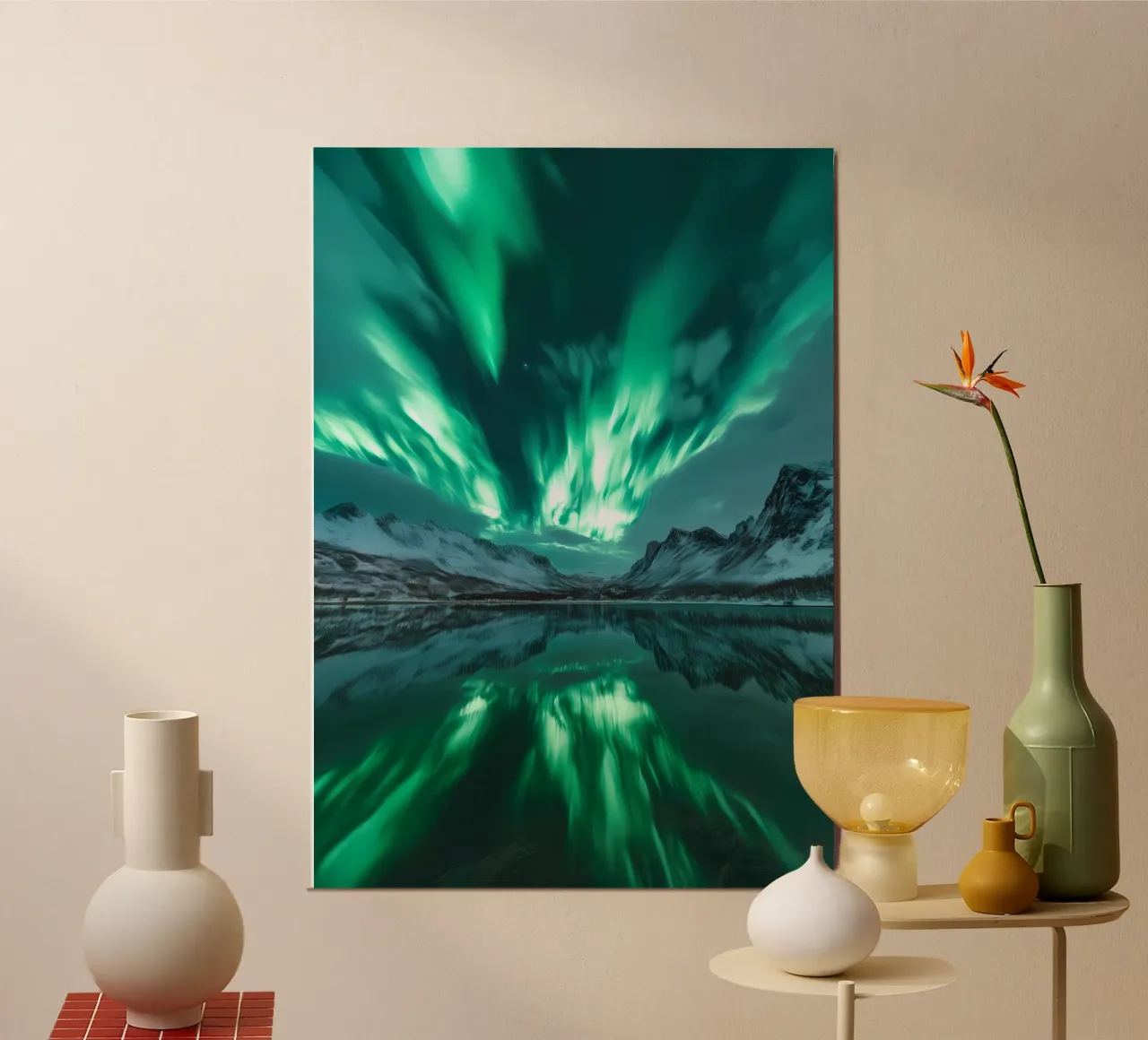 Paesaggio riflesso dell'Aurora Boreale carta hahnemühle da Matthew Katz