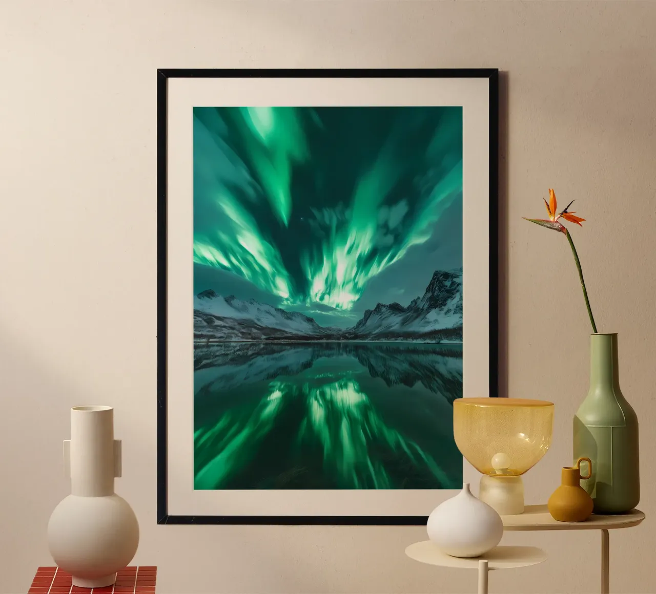 Paesaggio riflesso dell'Aurora Boreale carta hahnemühle da Matthew Katz