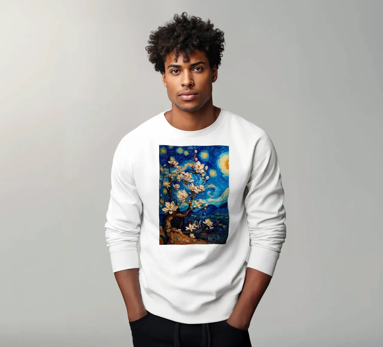 fiore di magnolia van gogh felpa da Adrian Patel