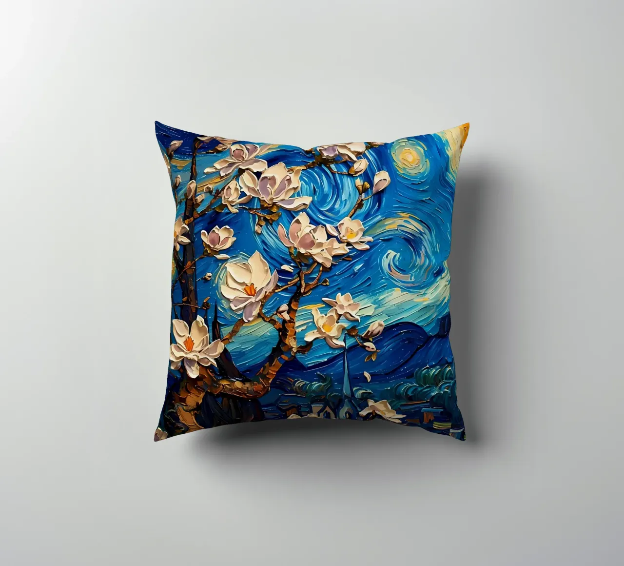 fiore di magnolia van gogh cuscino da Adrian Patel