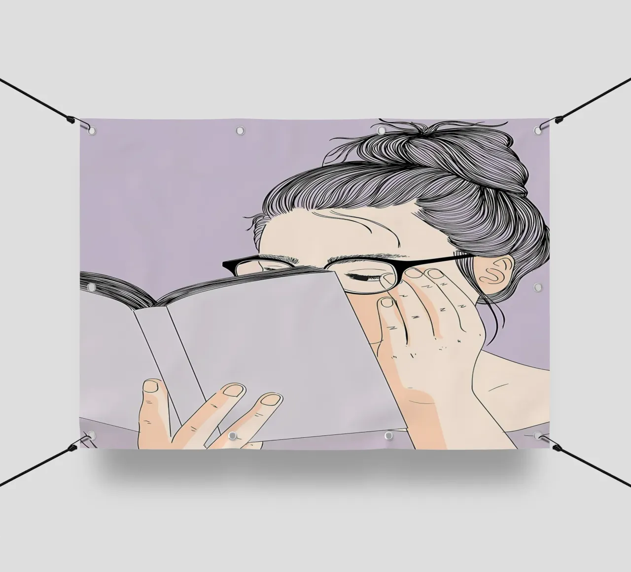 Libro di lettura in autunno telo in pvc da Aiden Garcia