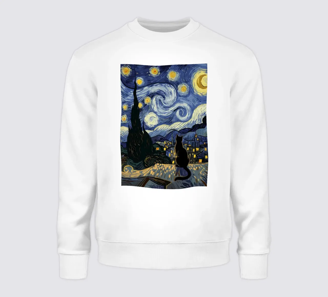 Starry Night Cat sweatshirt by Adrian Patel