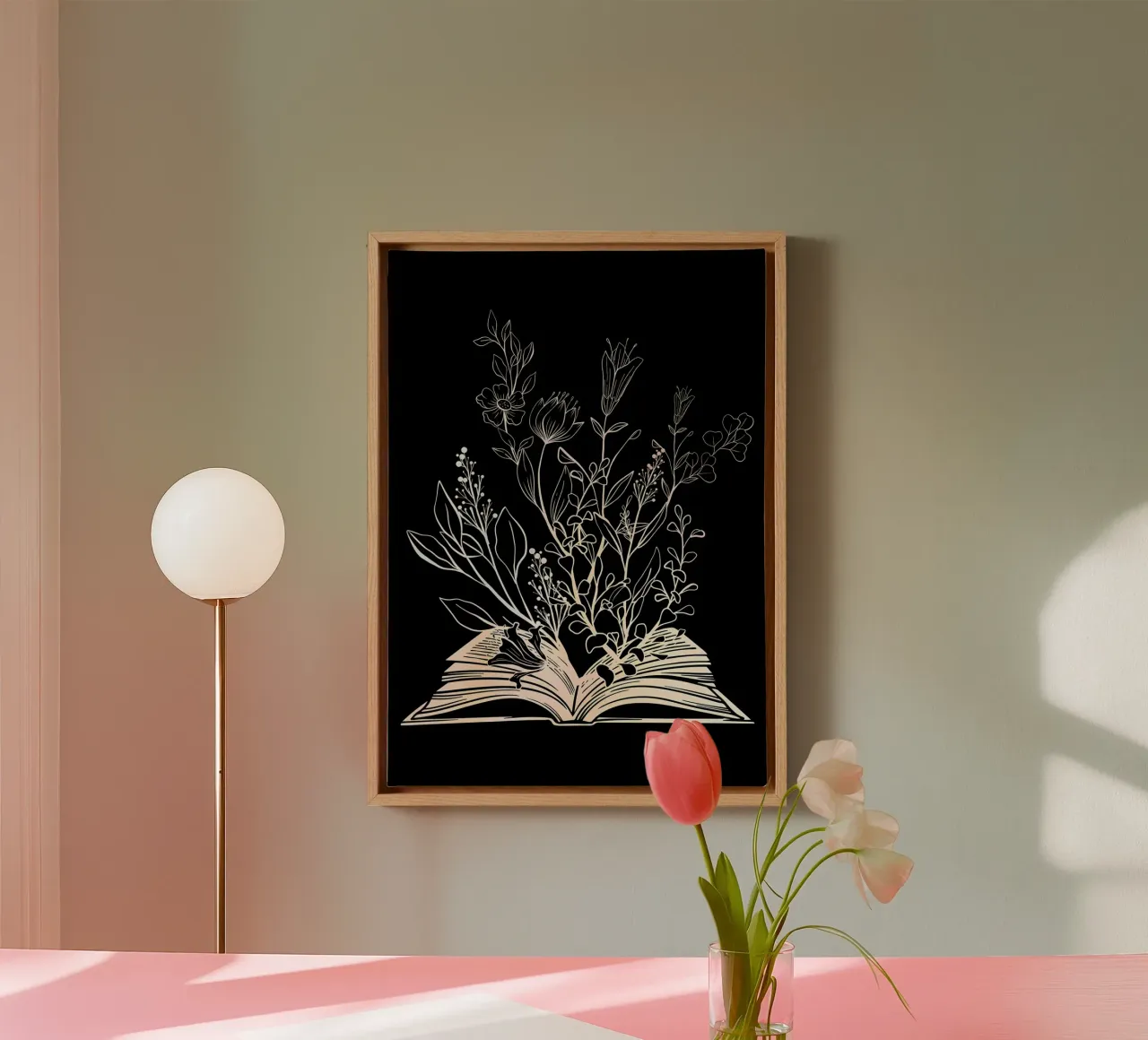 Liefhebber van wilde bloemen canvas met Baklijst van Aiden Garcia