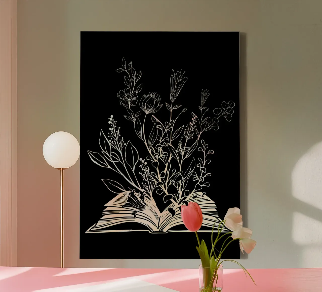Liefhebber van wilde bloemen canvas met Baklijst van Aiden Garcia