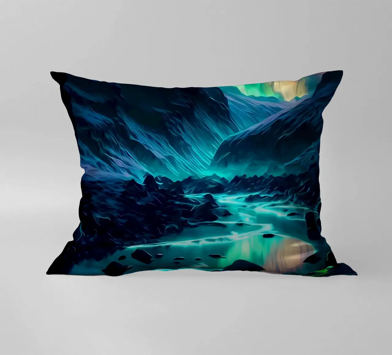 Aurora-Landschaft Kissen von Matthew Katz