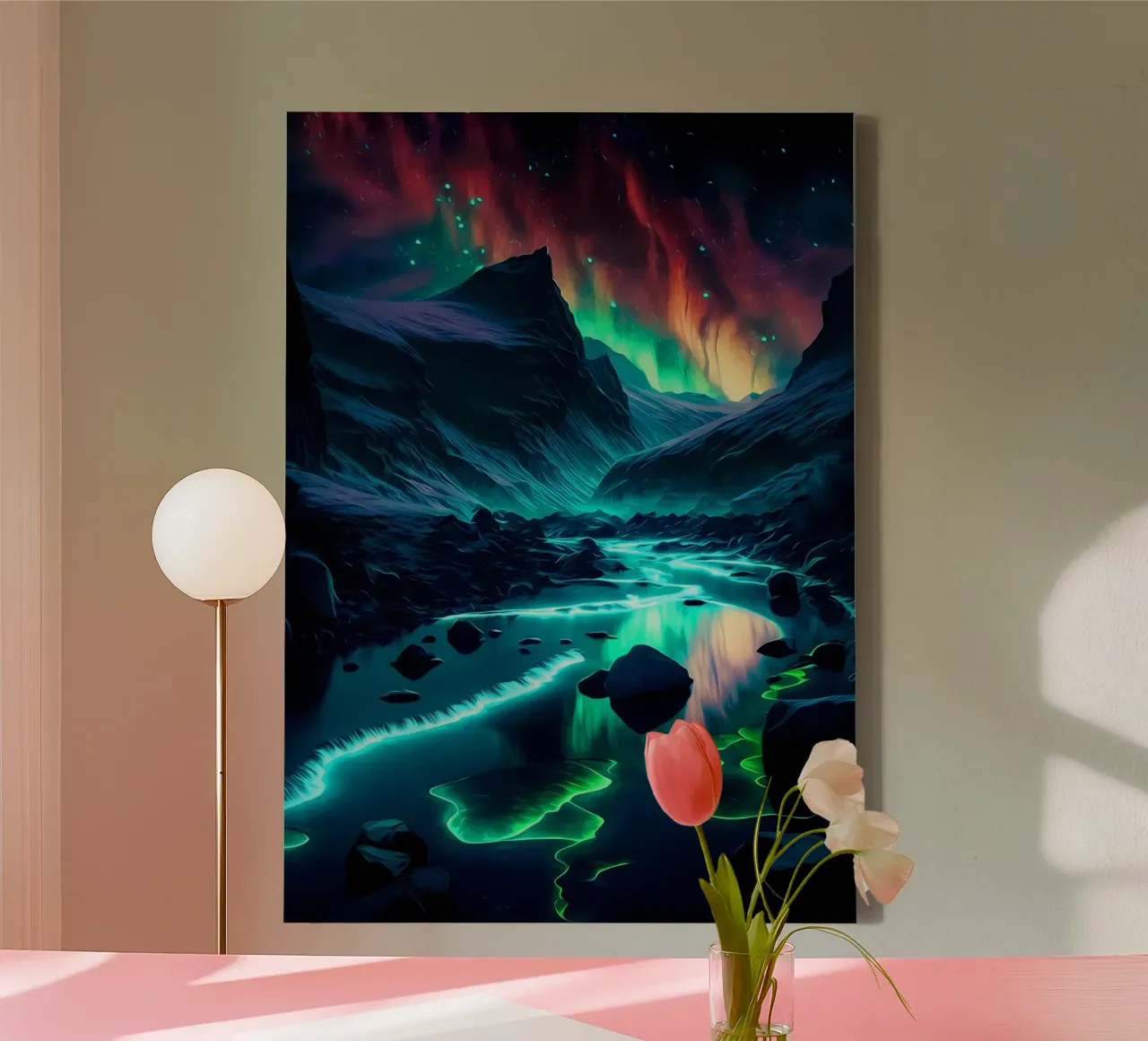 Aurora-Landschaft Leinwand von Matthew Katz