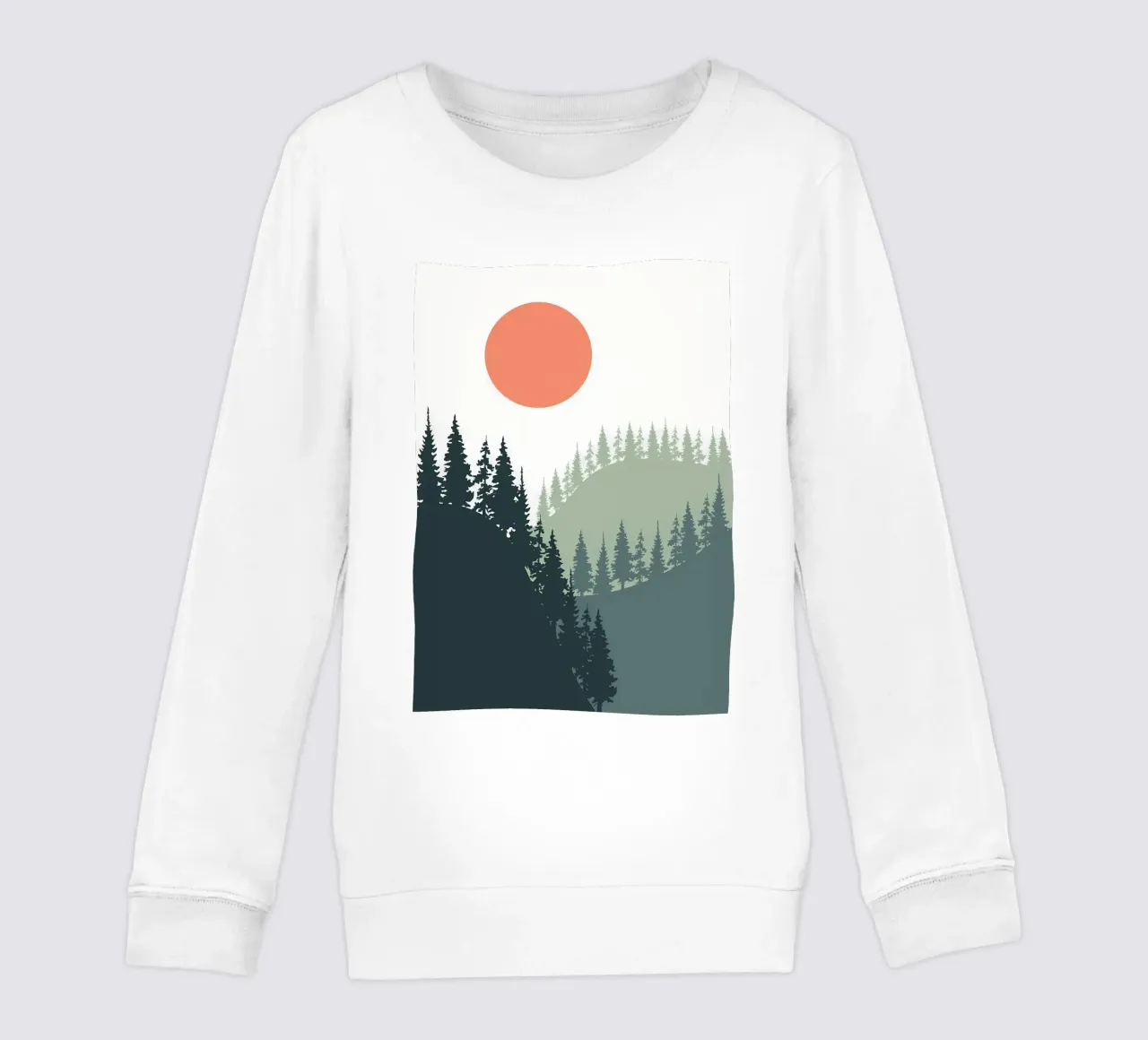 Nature forest pine tree kids sweatshirt by Bartosz Powalka