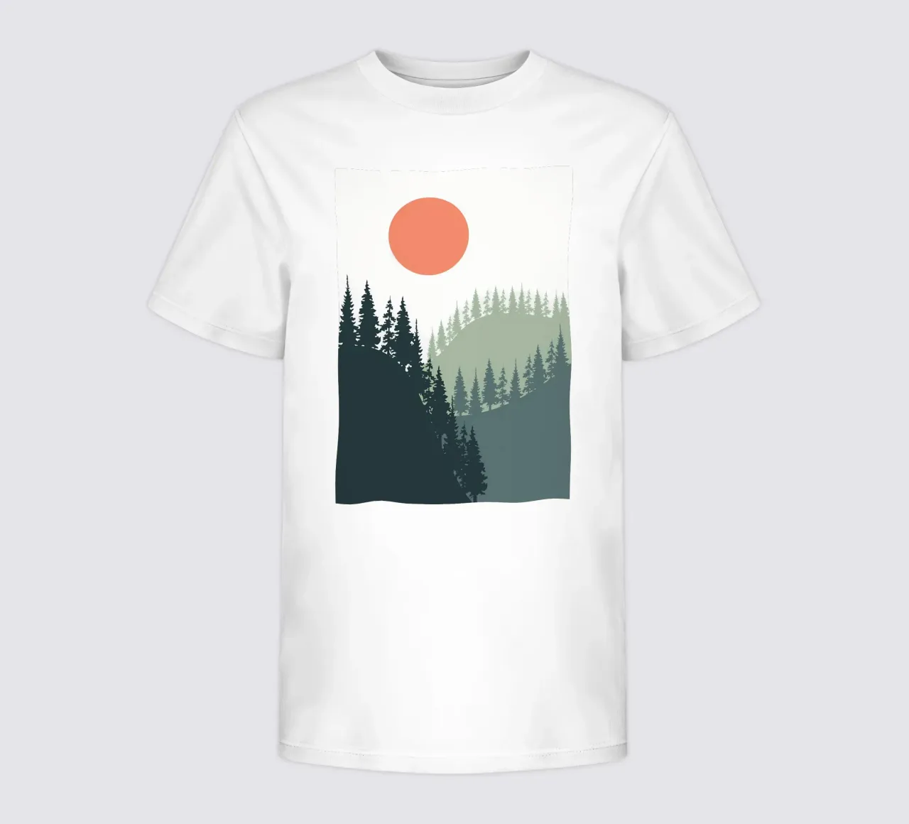 Nature forest pine tree kids t-shirt by Bartosz Powalka