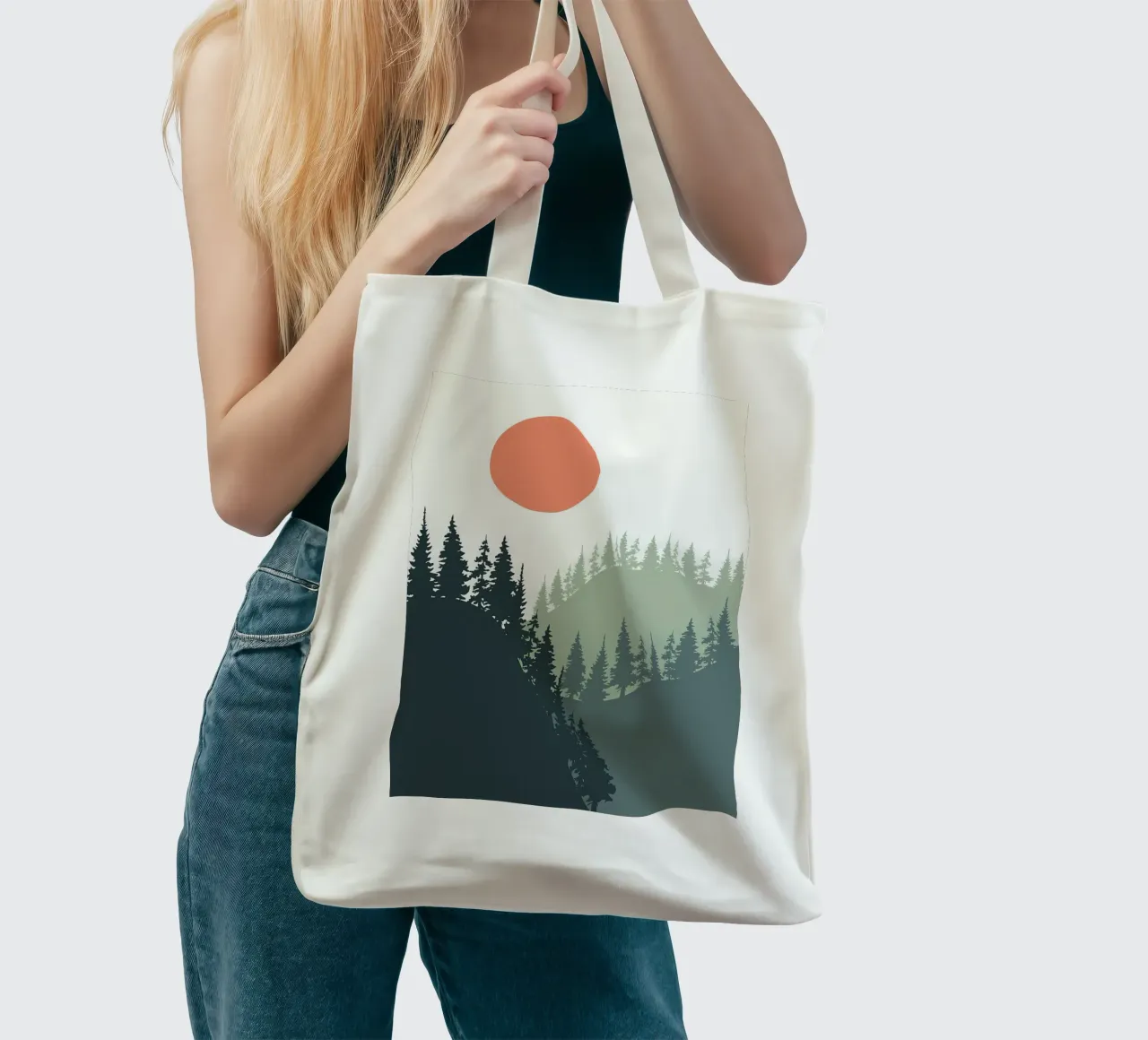 Nature forest pine tree tote bag by Bartosz Powalka
