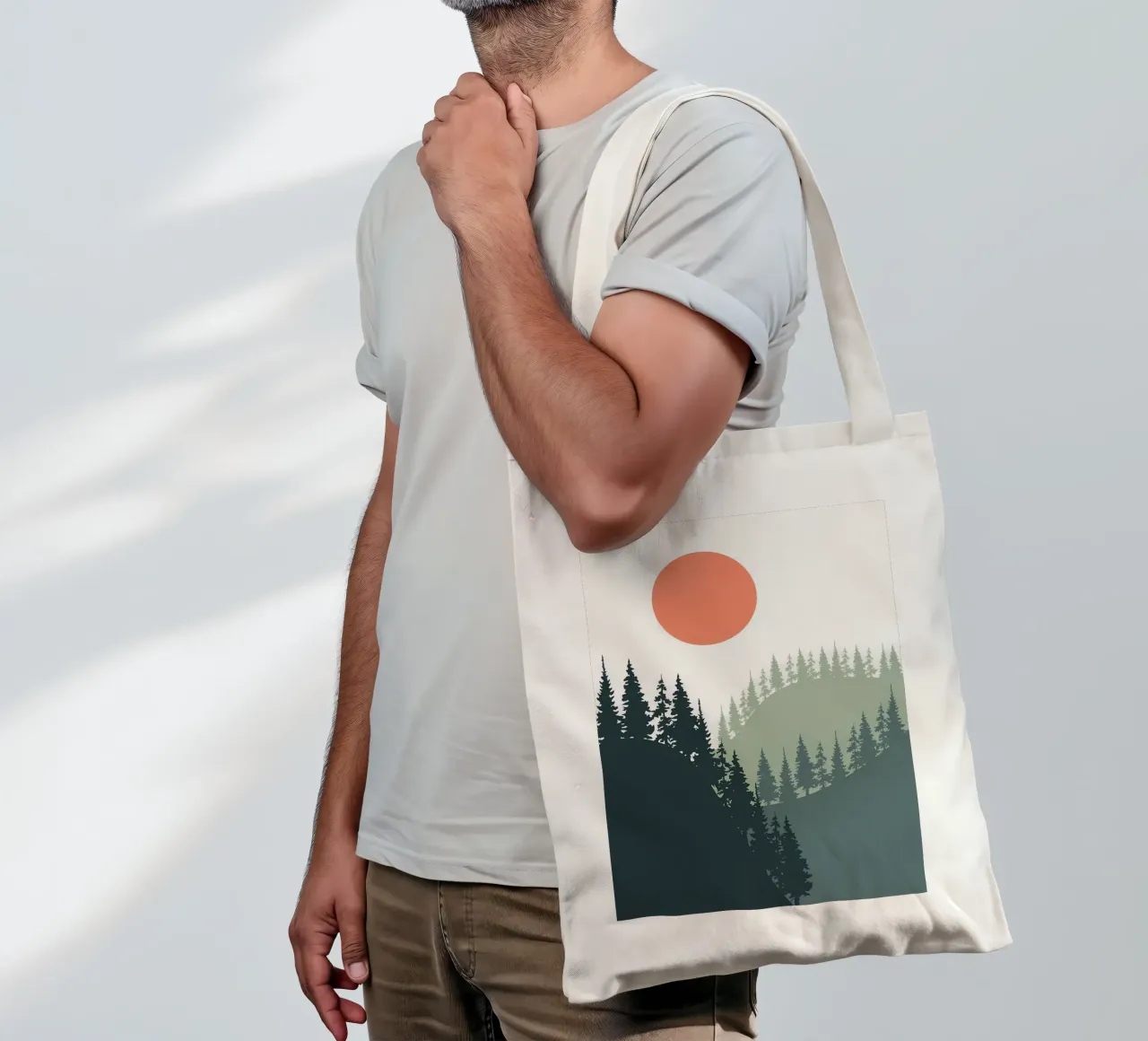 Nature forest pine tree tote bag by Bartosz Powalka