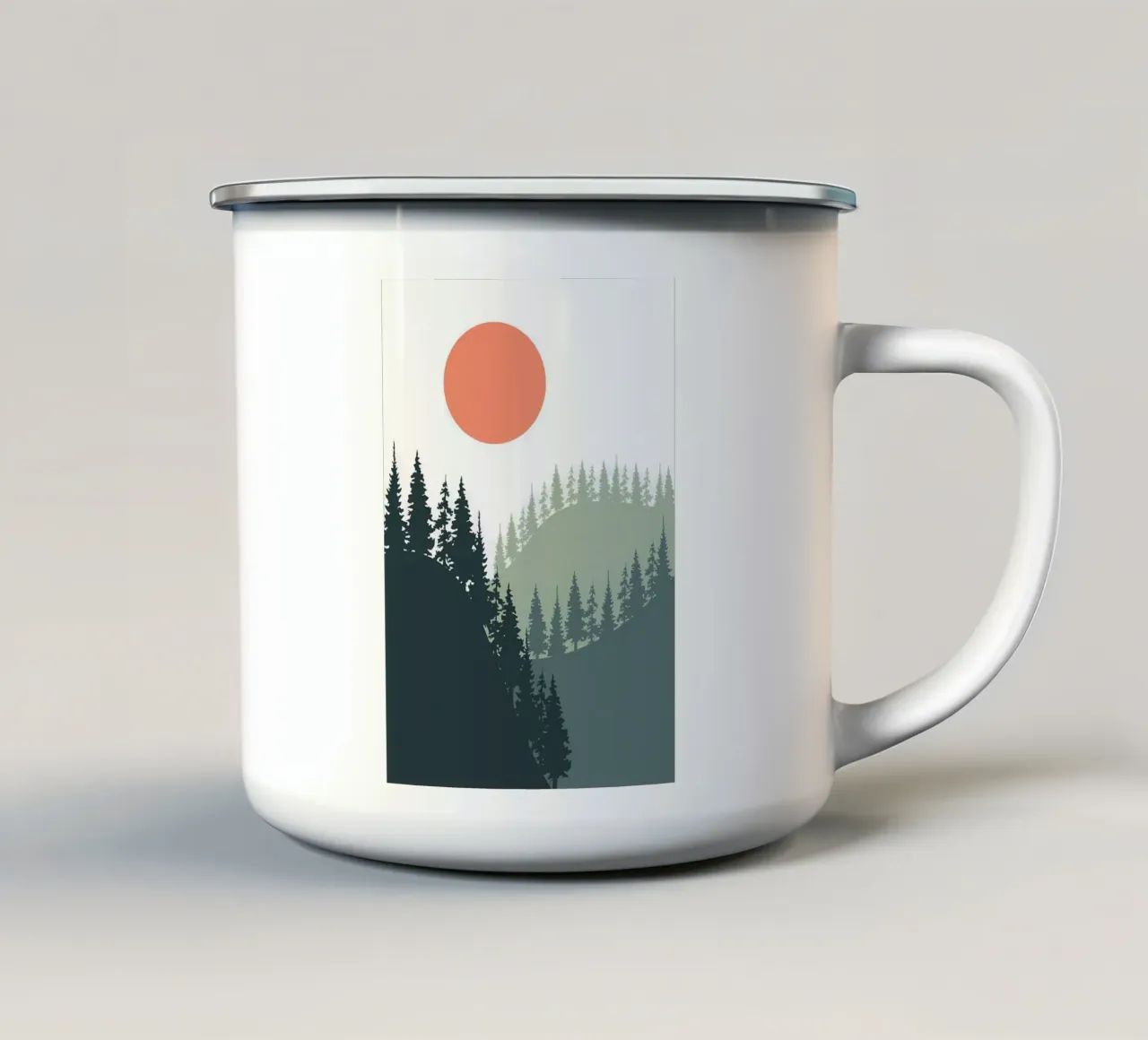 Natura foresta pino tazza in smalto da Bartosz Powalka