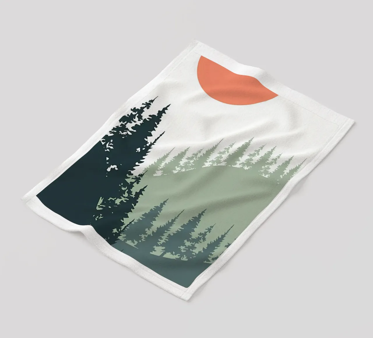 Nature forest pine tree fleece blanket by Bartosz Powalka